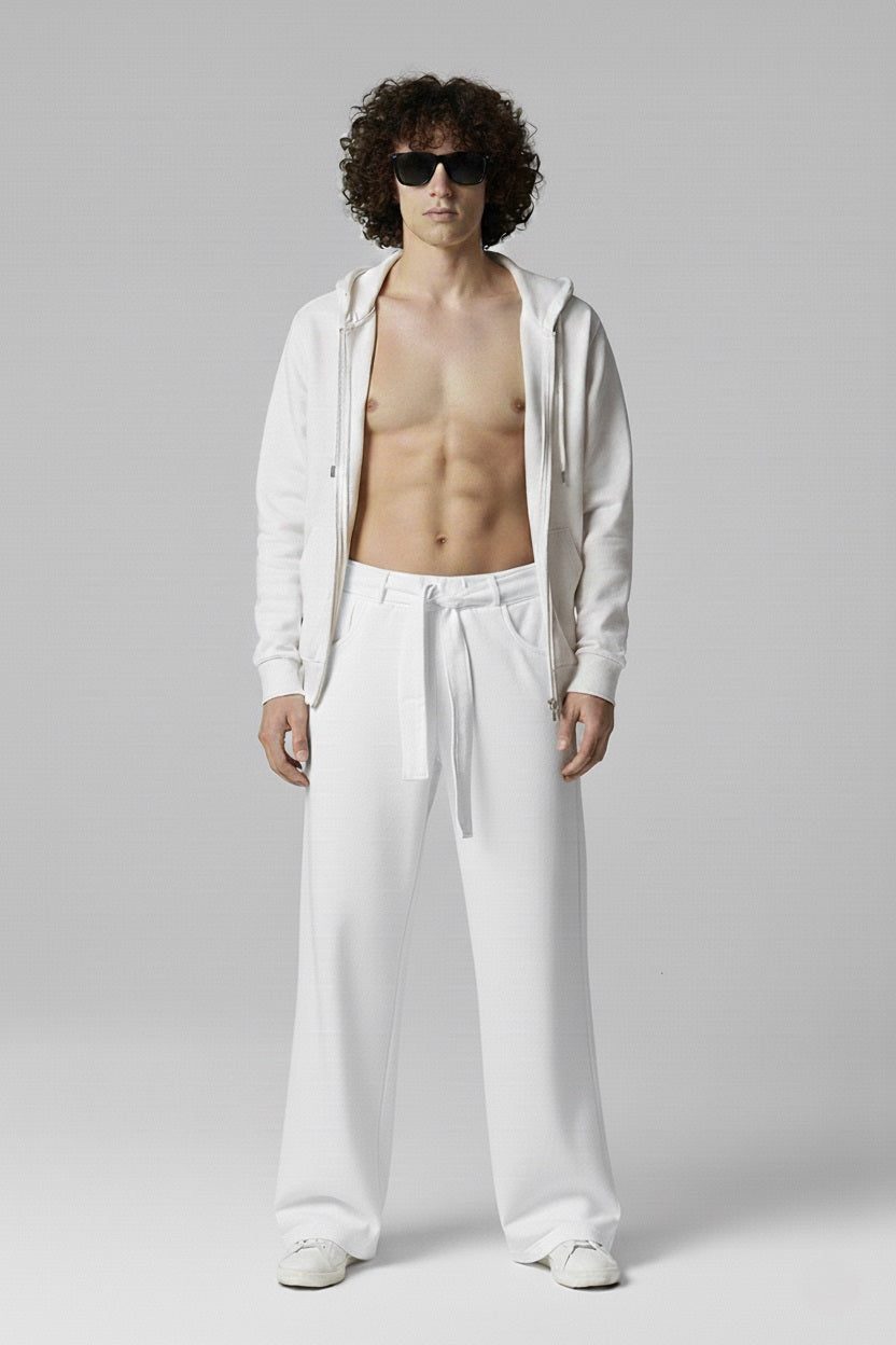 organic white sweatpants jeans