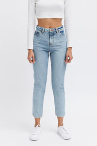 Female cropped jeans. ethical brand