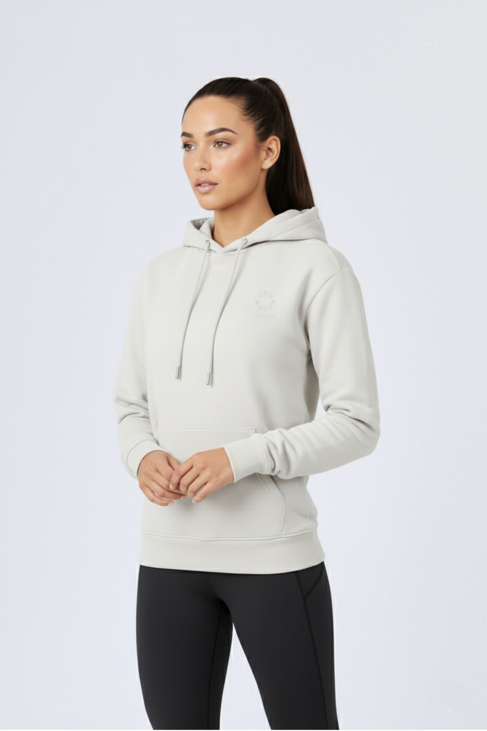 white hoodie - organic cotton