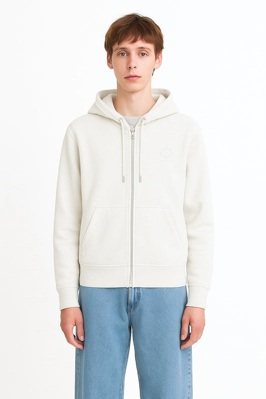 The Classic Organic Zip-Up Hoodie - White