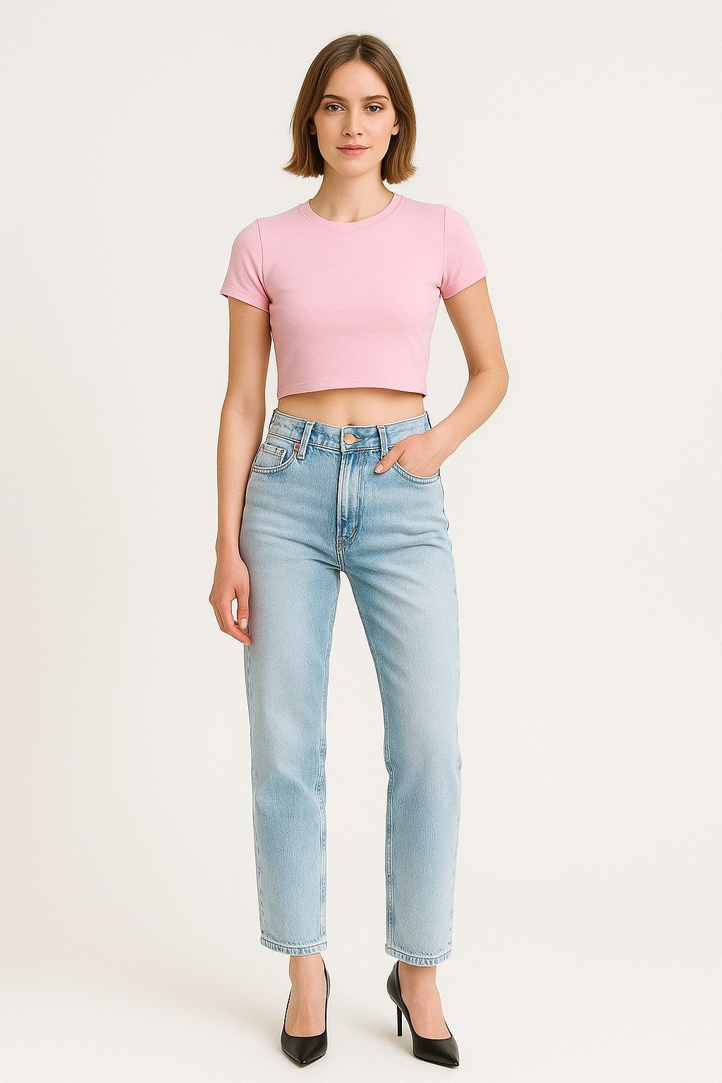 The Organic Crop Top - Pink
