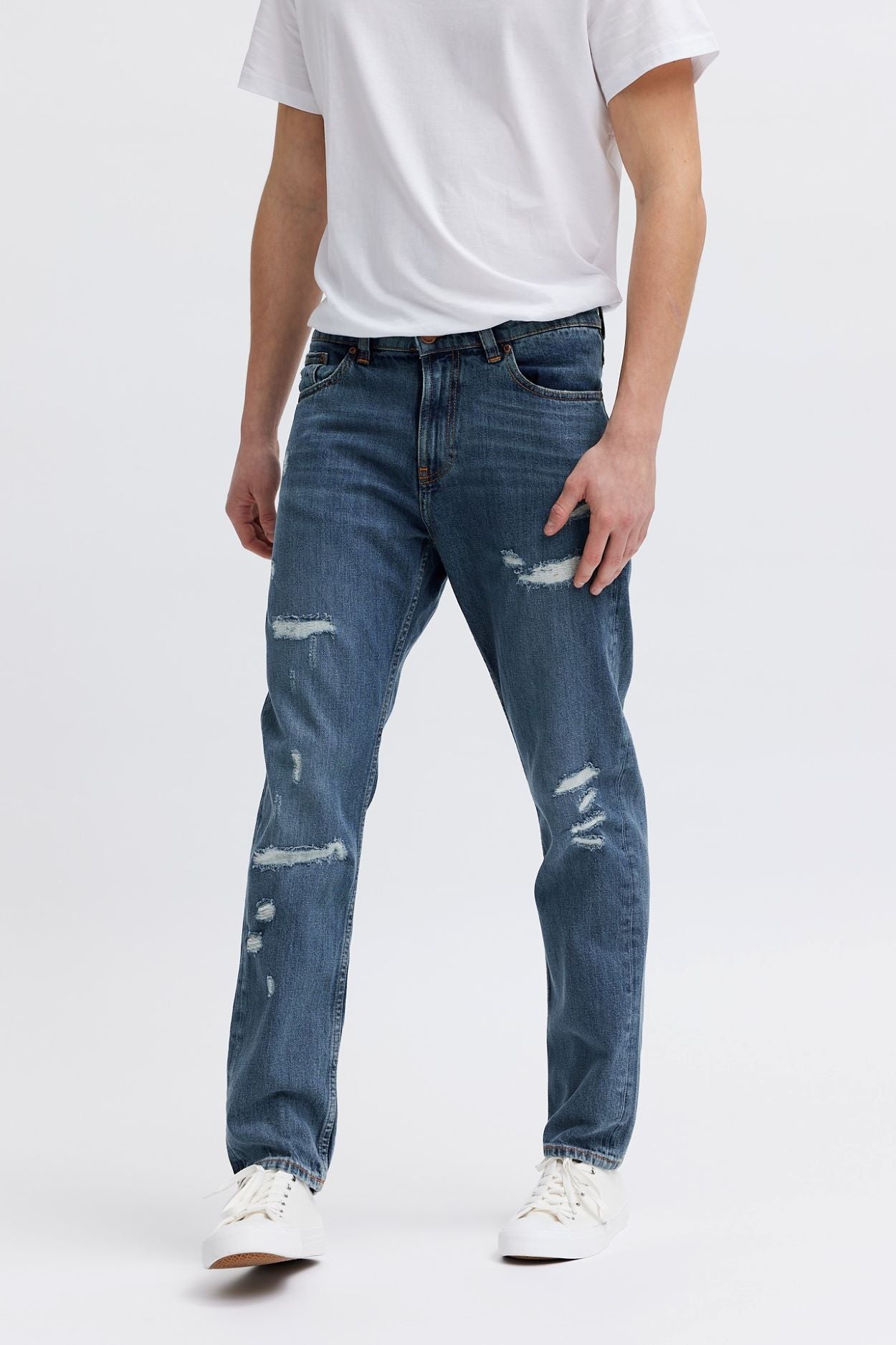 Men's ripped denim