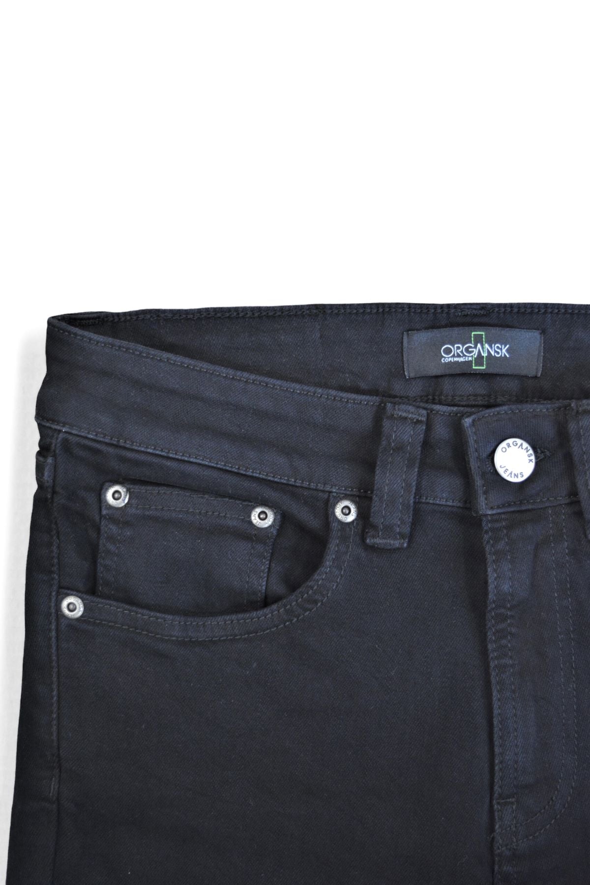 black stretch denim jeans