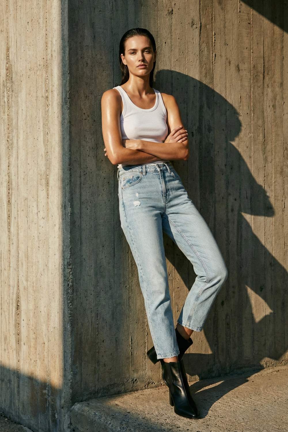 organic cropped jeans