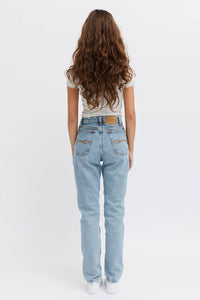 Comfy regular fit Oxygen jeans with rip detail and abrasions - Nordic Swan Ecolabel