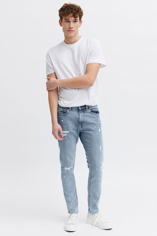 Ripped organic jeans for men
