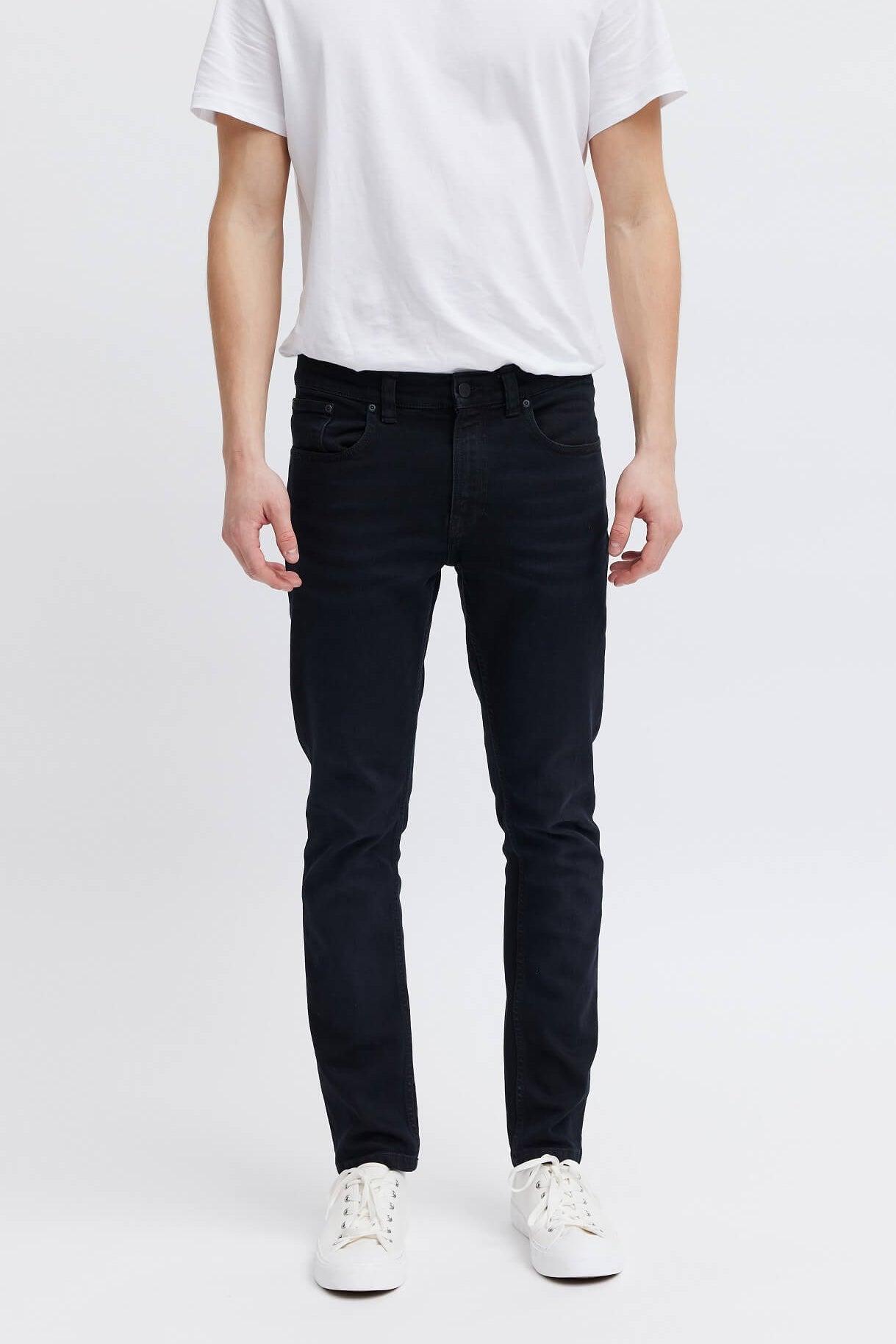 Black organic denim jeans for men