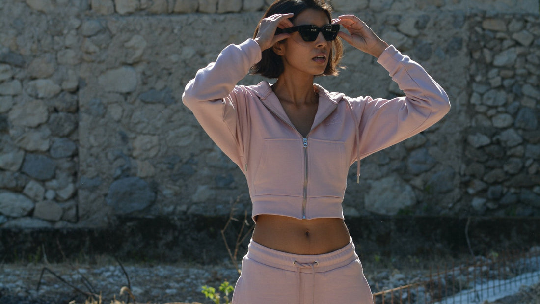 pink loungewear in organic cotton