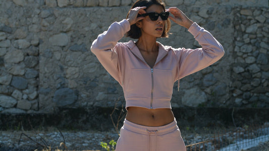 pink loungewear in organic cotton