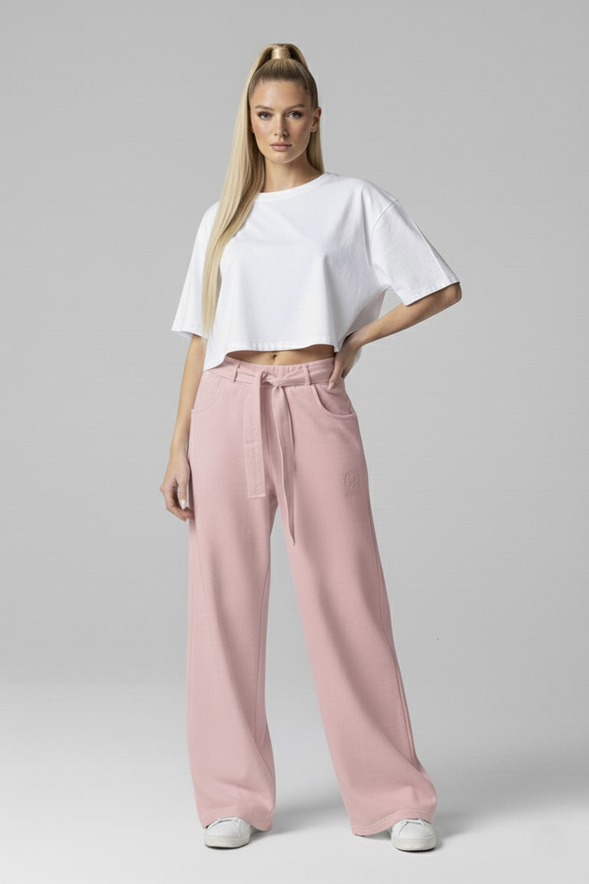 Pink organic sweatpants wide leg