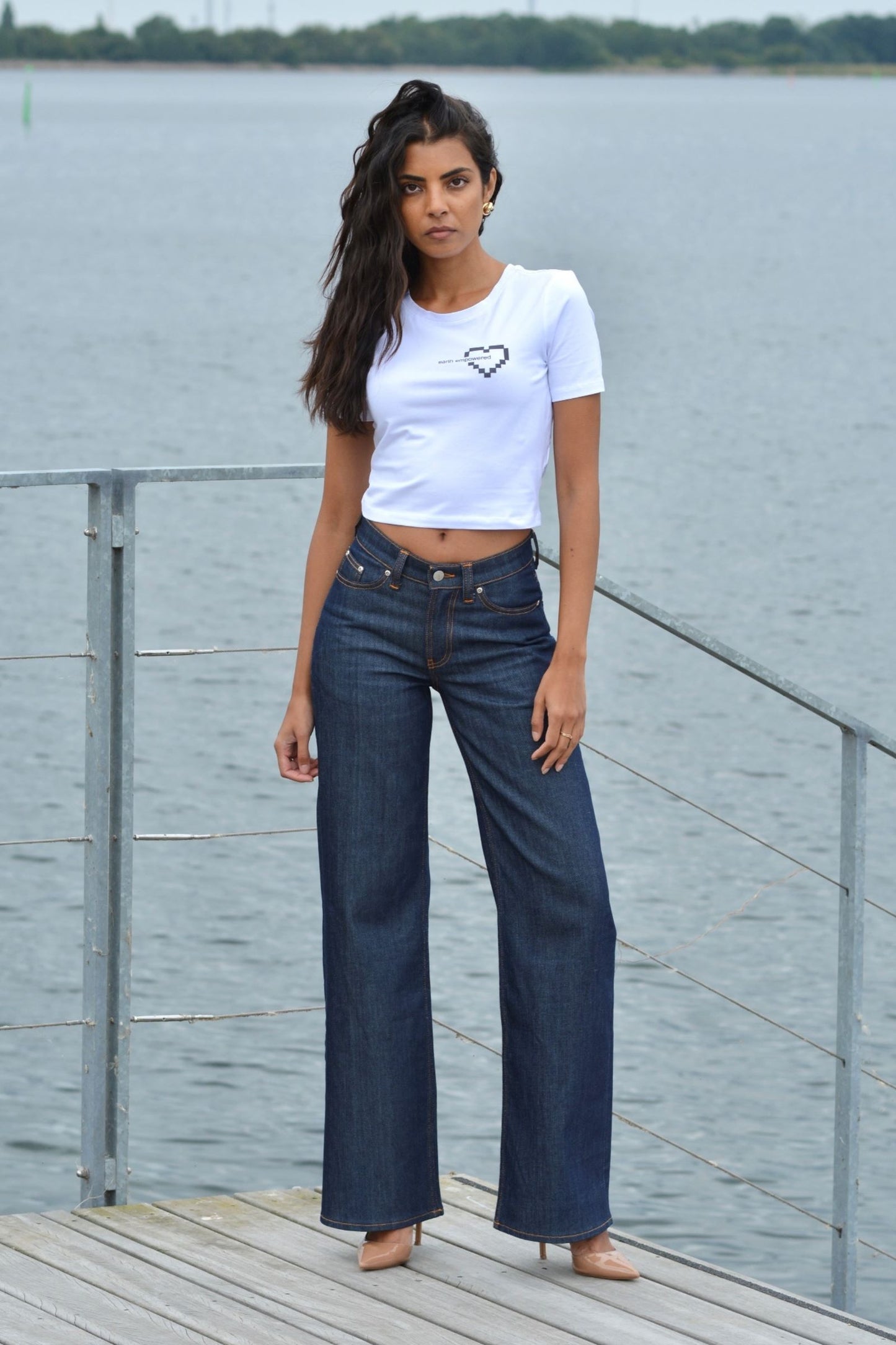 Wide leg jeans organic denim