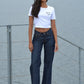 Low waist wide leg jeans