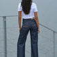 Low rise wide leg jeans