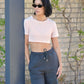 The Organic Crop Top - Pink