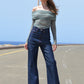 Cropped wide leg jeans