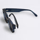 Blue eyeglasses on a white background