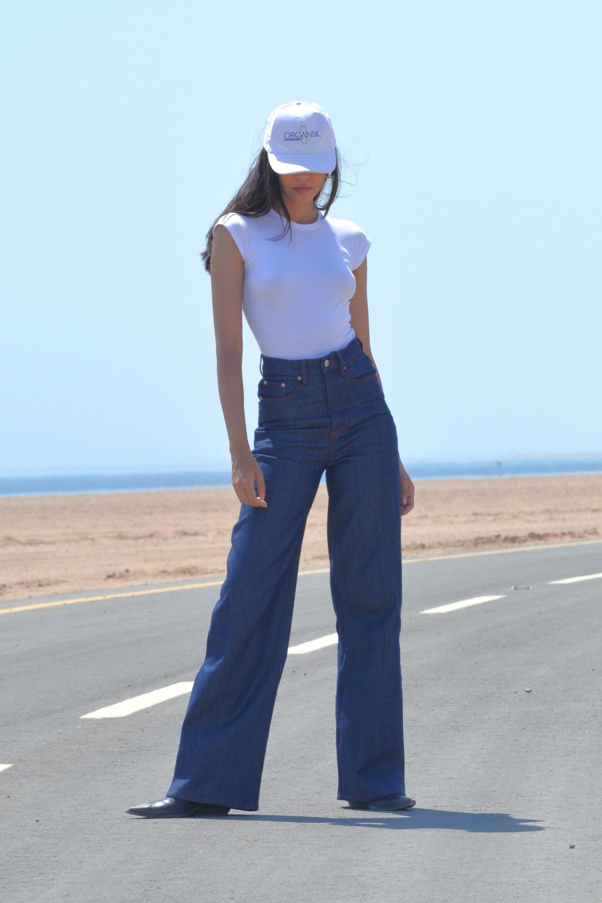 trendy raw flare jeans