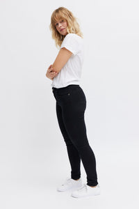 Black jeans with antique silver trims - organic and recycled fibers