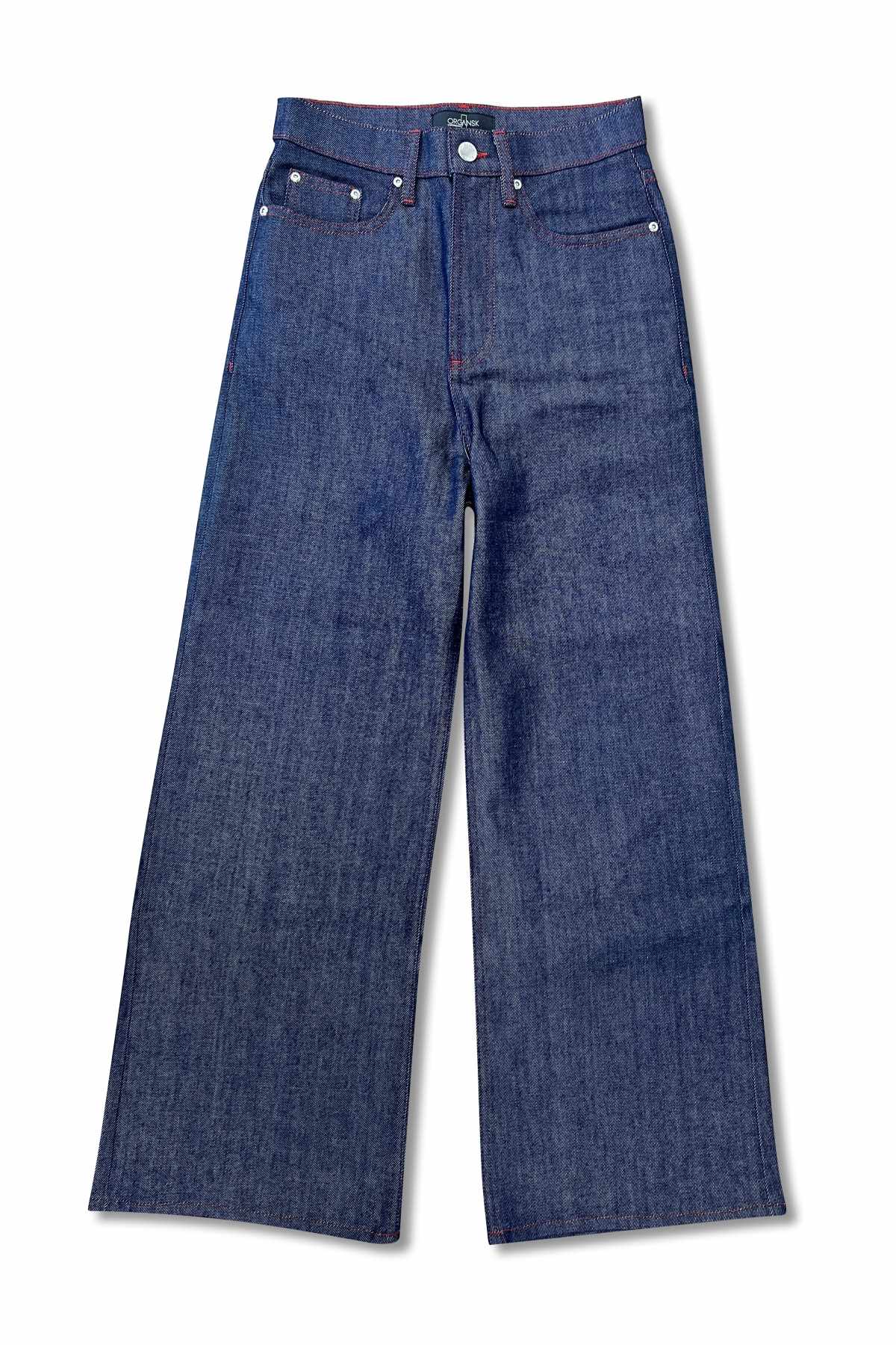 women's raw denim wide fit