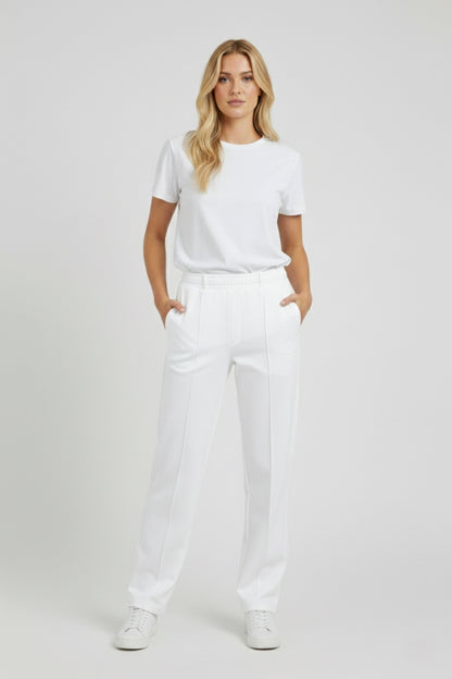 organic pants white