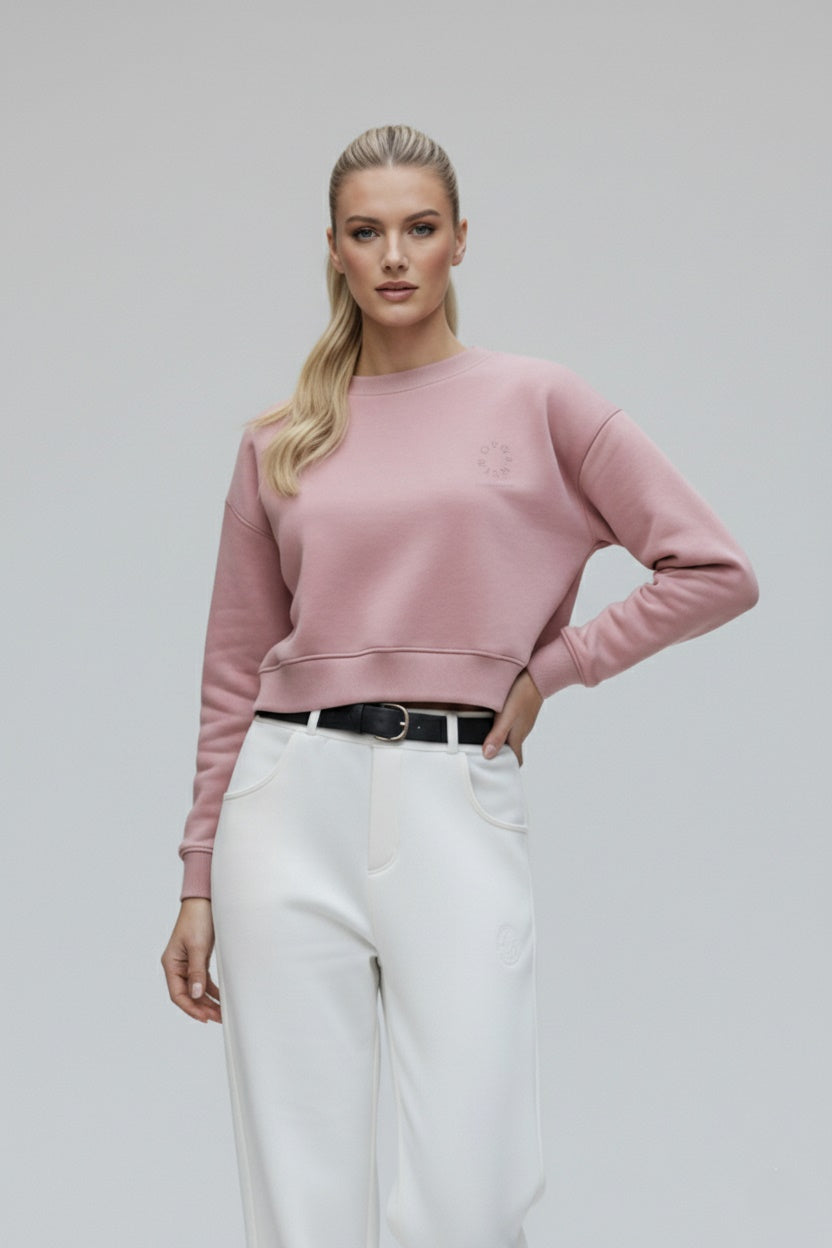 organic sweatshirt cropped pink