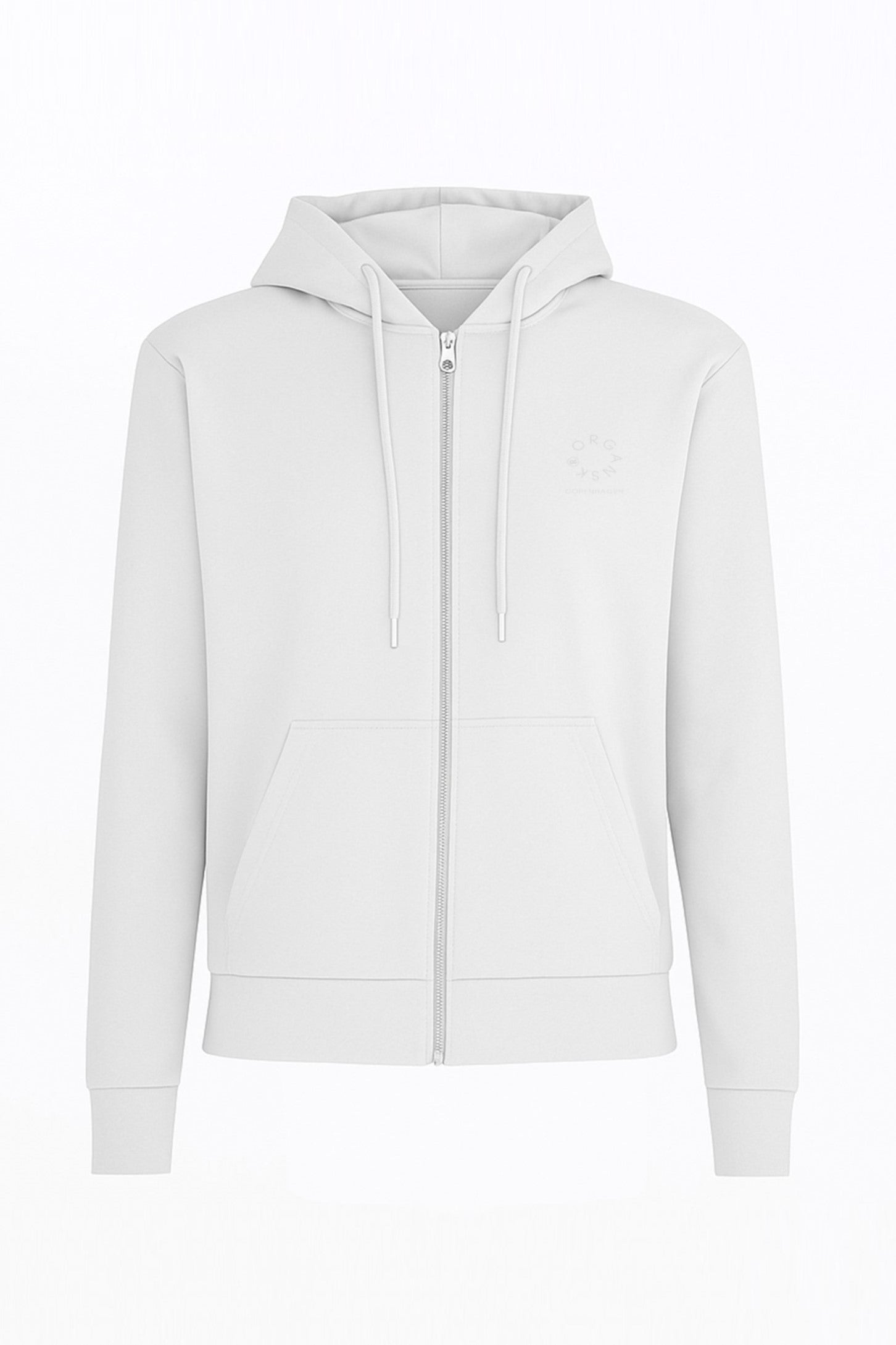 De klassieke biologische hoodie met rits - Wit Oversized