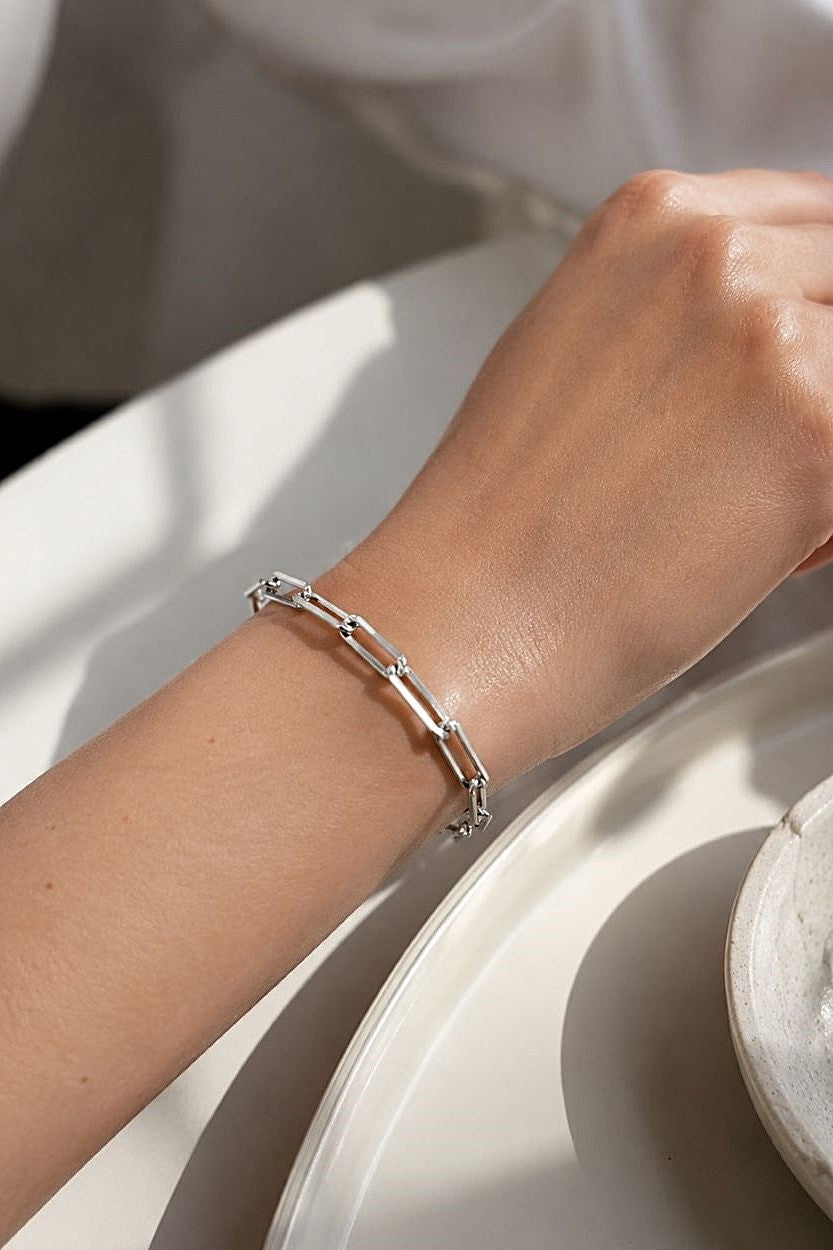 white gold plated silver bracelet