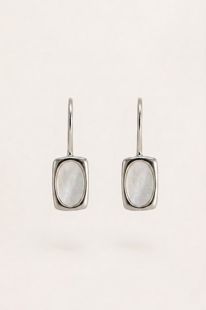silver stone earrings