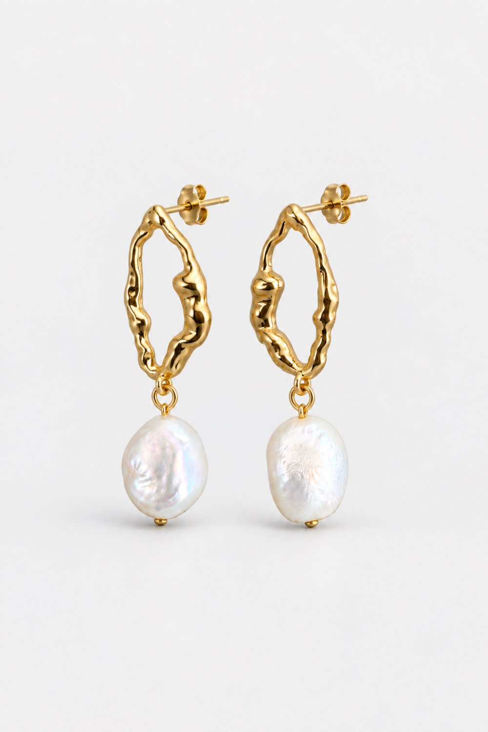 silver gold plated pearl earrings