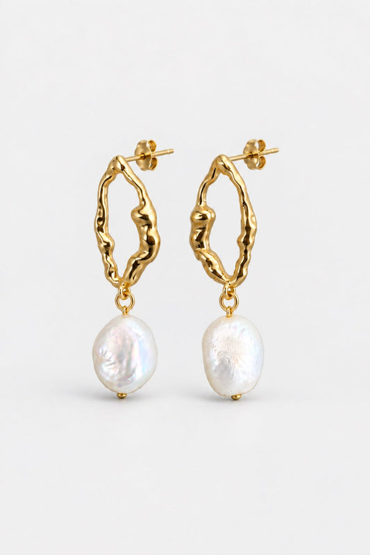 silver gold plated pearl earrings