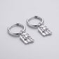 Textured Drop Hoop Earrings