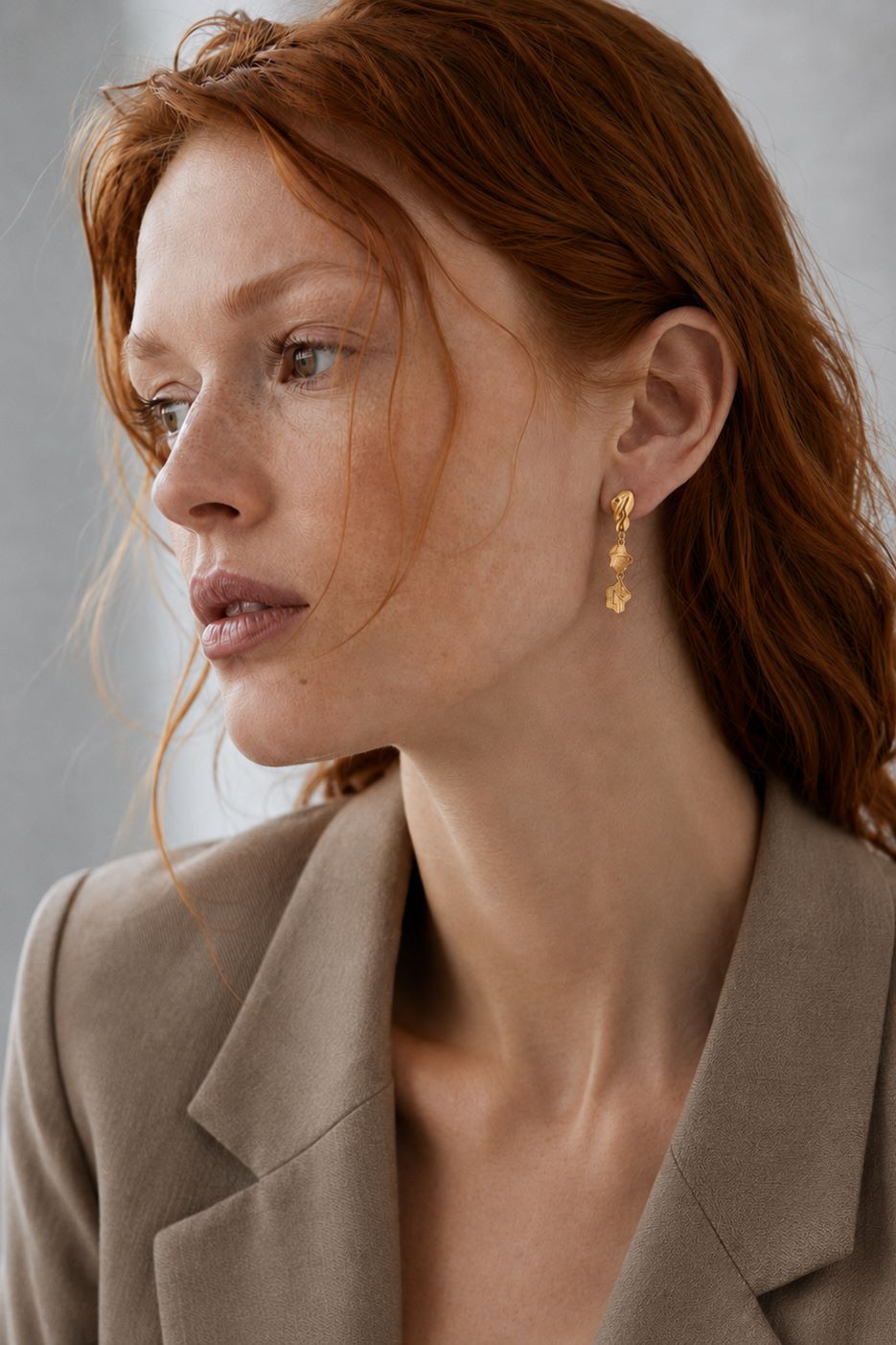 Sculpted Gilded Drop Earrings
