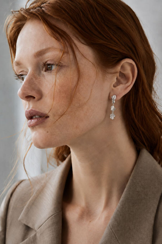 Sculpted Gilded Drop Earrings