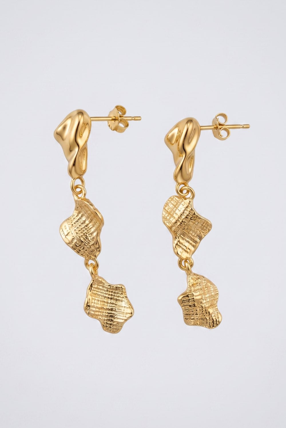 Sculpted Gilded Drop Earrings