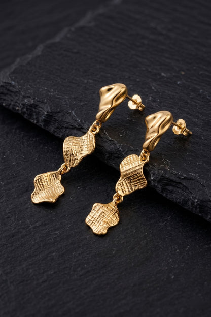 Sculpted Gilded Drop Earrings