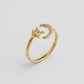 Celestial Crescent Moon & Star Ring
