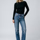 Organic comfort straight leg jeans women