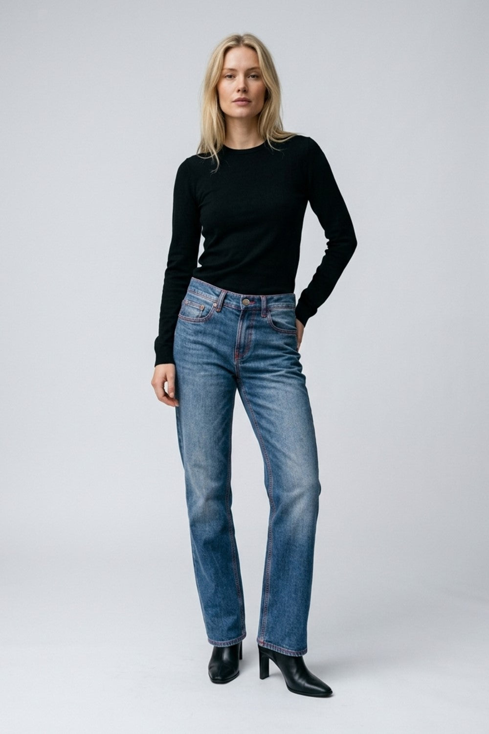 Organic comfort straight leg jeans women