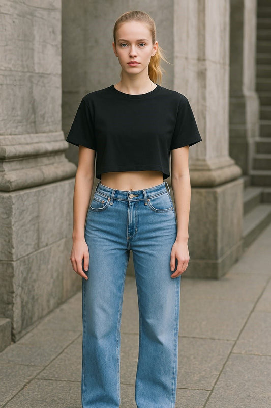 The Organic Boxy Crop - Black