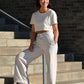 The Organic Wide-Leg Sweatpants - White