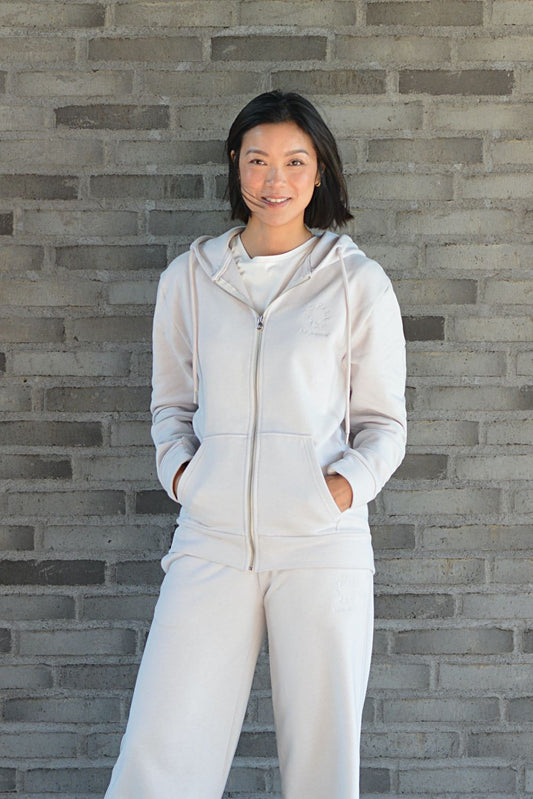 The Classic Organic Zip-Up Hoodie - White Oversize