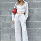 The Organic Wide-Leg Sweatpants - White