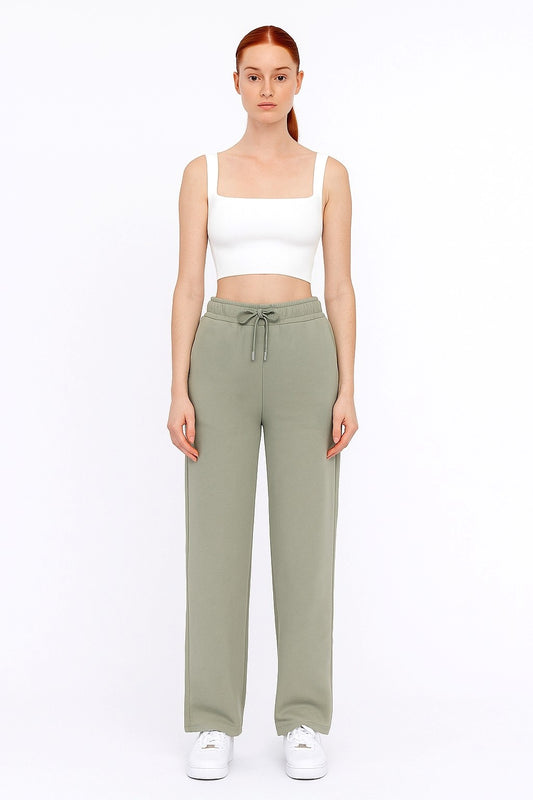 The Organic Straight-Leg Sweatpants - White