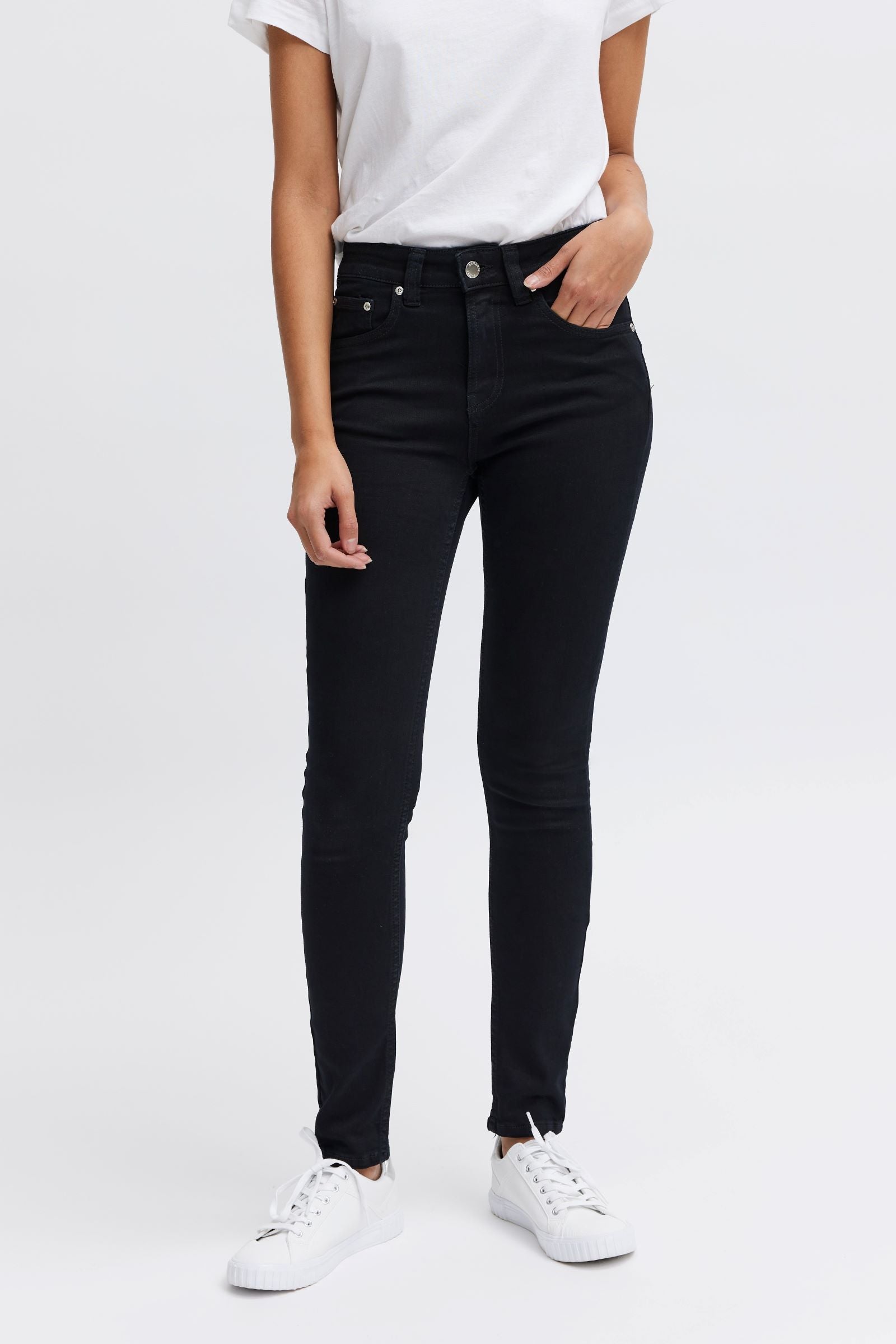 Organic black jeans, comfort stretch denim for women