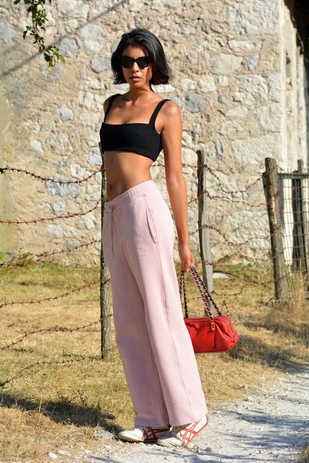 The Organic Wide-Leg Sweatpants - Pink