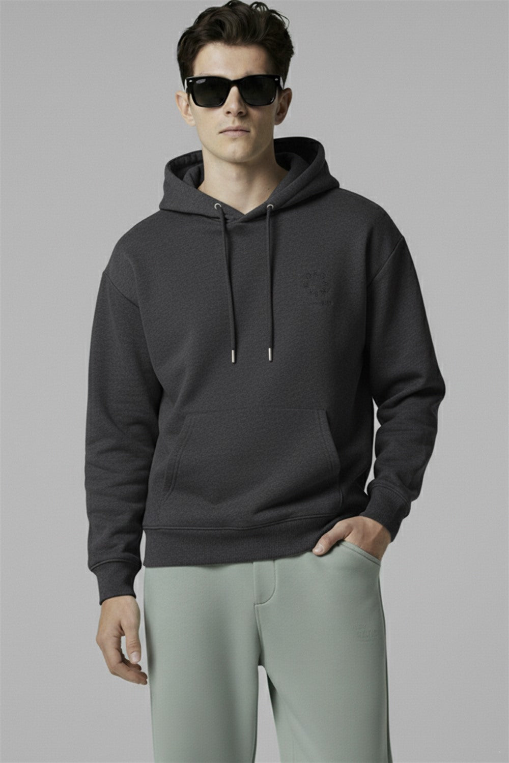 organic grey hoodie