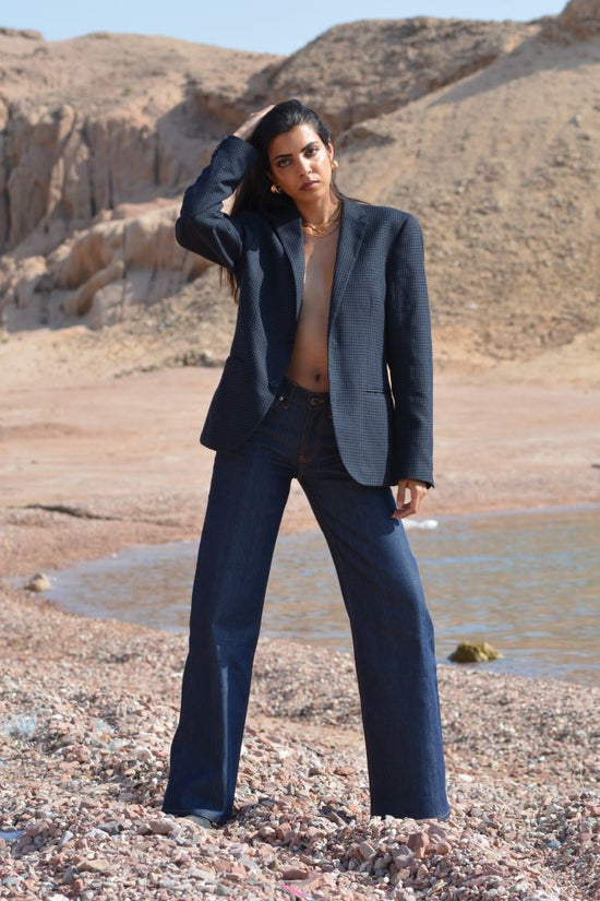 raw denim wide leg