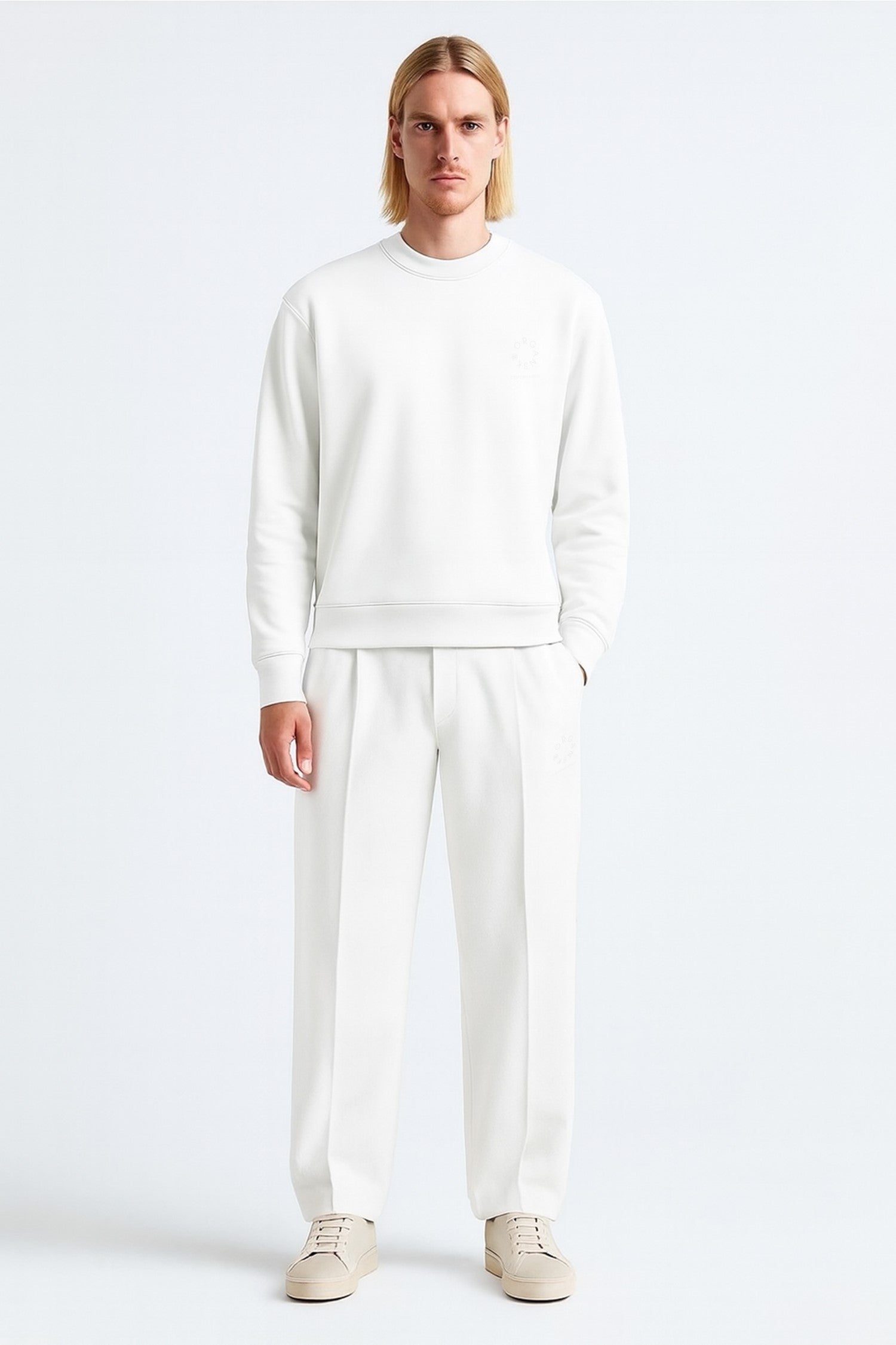 white organic pants