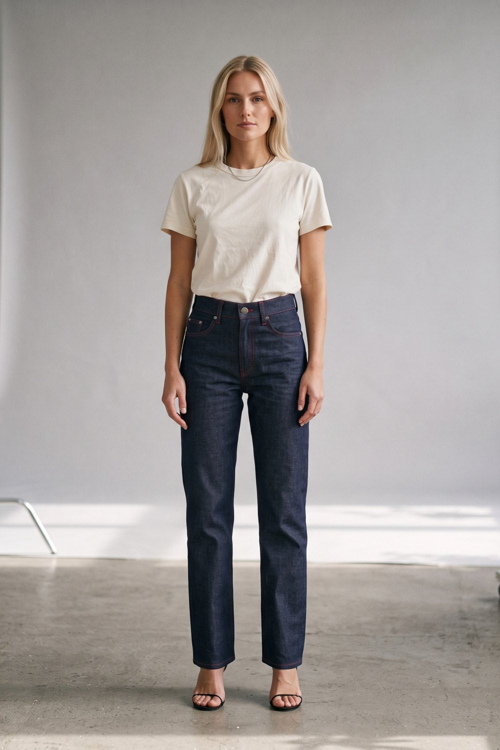 straight leg organic denim jeans for women