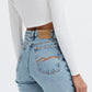 Oxygen Jeans - Women's ripped regular tapered fit - Nordic Swan Ecolabel, GOTS certified organic cotton and recycled fibers